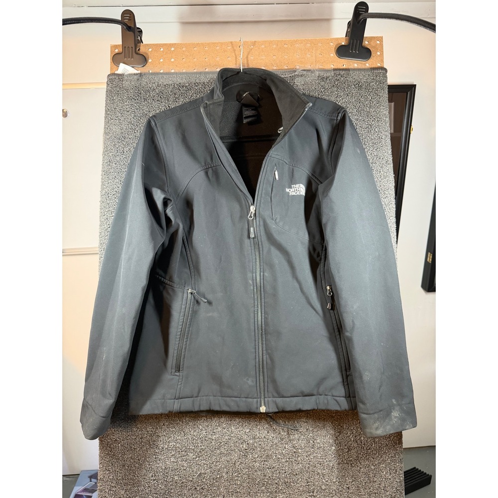 The North Face Apex Bionic Jacket Womens L Black Softshell Windproof Full Zip
